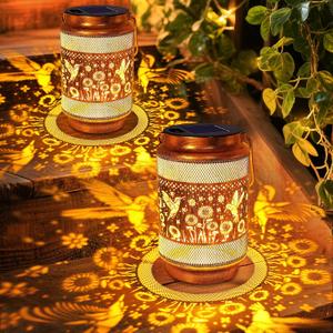 2 Pack Hummingbird Solar Lanterns Outdoor Waterproof Garden Decor, Birthday Gifts for Women Mom Grandma, Metal Hanging Solar Lights for Yard Patio Pathway Backyard Porch