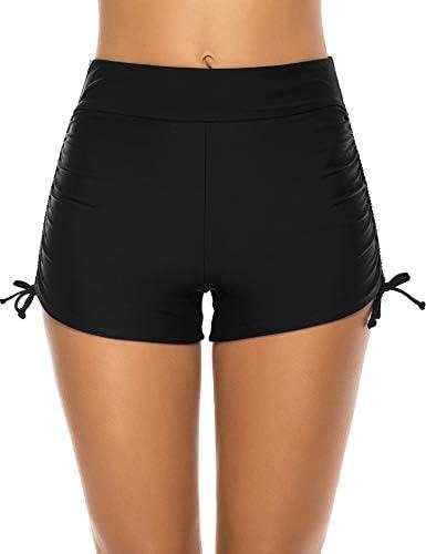 Lecieldusoir Women's Swim Shorts High Waisted Bathing Suit Bottoms Swimsuit Boy Shorts Swimwear Bikini Board Shorts Size S