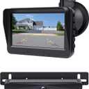 Solar Wireless Backup Camera with 4.3" Monitor, Reversing Camera USB Charger Port 4800mAh Battery Easy Installation Back Up Camera,Waterproof Reverse Camera for Car RV Van,SUV,Truck