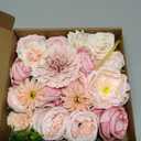 Pink Flowers Artificial Roses Combo Set Fake Pink Silk Flowers Faux Peony Flowers Mix Chrysanthemum Dahlia with Stems for Wedding Bouquets Baby Bridal Shower Party Floral Arrangements Decor