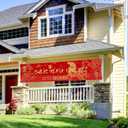 Tet Decorations 2026 Banner with 12 Red Envelopes Vietnamese New Year Banner for Outside Vietnamese Lunar New Year Decorations