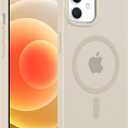 FNTCASE for iPhone 12 Phone Case: for iPhone 12 Pro Magnetic Matte Textured Military Grade Drop Protection Translucent Cell Cover - Slim Durable Shockproof Protective Bumper (Off White)