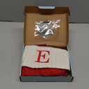 ZOEA 20 Inches Christmas Stockings with Initials, Large Embroidered Letter Knit Christmas Stocking for Family Holiday Decorations and Xmas Gift (E, Red)