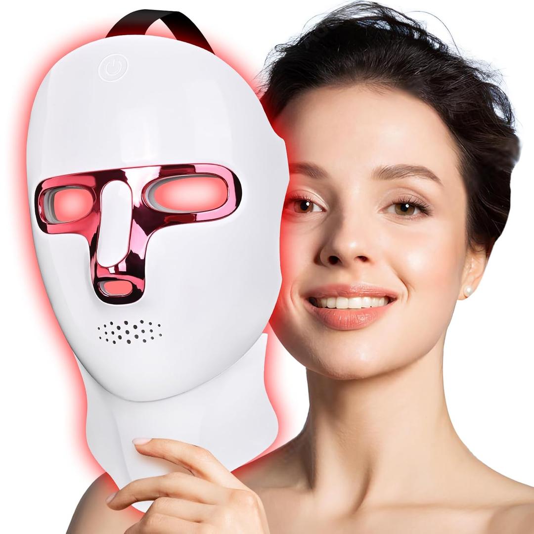 Red Light Therapy Mask for Face - 7+1 Colors LED Light Facial Mask,Cordless,USB Rechargeable,Portable,Skin Care at Home,Great Gifts for Women Girlfriend Mom Mothers Day Birthday Christmas Gift