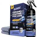 GLOMAX Premium Ceramic Coating for Cars with UV Protection (16 oz) – Extremely Hydrophobic & Slick Car Wax Spray, Long-Lasting, Quick & Easy Application, Maximum Gloss & Shine.