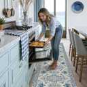 24x87 DEXI Kitchen Floor Mats Cushioned Anti Fatigue Runner Rug Blue and White