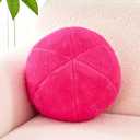 Uvvyui Hot Pink Ball Pillow, 11.8" Cute Round Throw Pillow Faux Rabbit Fur Room Decorative Throw Pillow, Ball Shaped Pillow Plush Cushion for Couch, Sofa, Bedroom