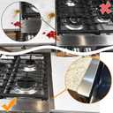 Stove Gap Covers Stainless Steel, Stove Gap Filler Between Stove and Counter, Stove Gap Guards and Range Trim Kit, Easy Retractable Length 13.8" to 27.6", Width 1", Heat-Resistant Stove Guard (2 Pack)