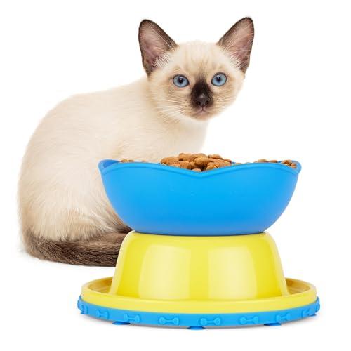 Hertzko Elevated Slow Feeder Bowl - Cat & Dog Puzzle Feeder - Raised Cat & Dog Bowl
