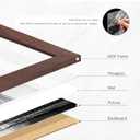 16x20 Picture Frame Set of 3, for Wall Mount, Walnut Woodgrain | Display Pictures 11x14 with Mat or 16 x 20 without Mat, for Photos, Artwork; Fits Home, Office & Gallery Wall Decor