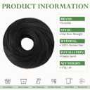 S-noilite Messy Bun Hairpiece Real Human Hair for Women Tousled Updo Scrunchie Donut Chignon Realistic Natural Bun Hair Piece Jet Black