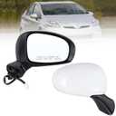 Right Passenger Side Door Mirror Compatible With 2010 2011 2012 2013 2014 2015 Toyota Prius With Manual Folding Power Glass White Replace#8791047170-PFM(3Pins)