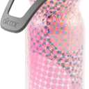 O2COOL Mist 'N Sip Misting Water Bottle 2-in-1 Mist And Sip Function With No Leak Pull Top Spout Reusable Sports Water Bottle - 20 oz (Retro Pink)
