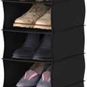 ClosetMaid 20502 10-Shelf Fabric Hanging Closet Organizer for Shoes, Hats, Handbags, Clothes with Charcoal Black Finish