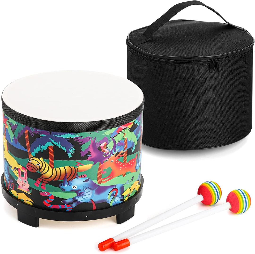 Tosnail 8 Inch Percussion Drum with Storage Bag and Mallets, Musical Instrument for Christmas Birthday Gift - Jungle