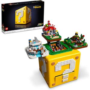 LEGO Super Mario 64 Question Mark Block Building Set - Video Game Model Set for Adult Fans, Ages 18+ - Includes 4 Microscale Game Levels W/ 10 Minifigures - 71395