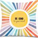 Be Kind to Your Mind Boho Sunshine Pillow Covers 18x18, Classroom Pillow Covers, Mental Health Decor Pillow Covers, Boho Classroom Decor, School Counselor Office Decor, Therapy Office Decor