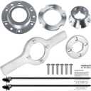 Upgraded W10324651 Hub with TB123A Spanner Wrench Replacement for Whirlpool Washer Drive Hub, W10324651-ba All-metal Drum Mounting Hub Replace W10528947 W10396887, for WTW5000DW3 WTW4855HW1 MVWX655DW1