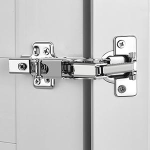 165 Degree Hinges Frameless Cabinet Hinges Hydraulic Adjustable Mounting Concealed Hinges Soft Closing Nickel-Plated Steel Buffer Dampers for Wardrobe,1 Pair (Full Overlay)