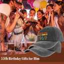 2 x Baseball Cap with Init ial Vintage Adjustable Sunflower Letter Sun Hat Fishing Hats,2025 Retirement Hat Giftss for Women Men (Grey)