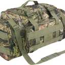 Duffel Bag  Heavy Duty Tactical Gym Bag for Men, Splashwater-Proof Weekender Travel Bag for Basketball, Football, Soccer, Hiking, and Hunting (Forest Tree Camo)