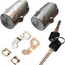 1 Pair Door Lock Cylinder Set w/Key for Chevy Silverado GMC Sierra 1500 2500 3500 Yukon Tahoe Suburban Hummer H2 Cadillac,Front Left Right Door Lock Tumbler 15298924