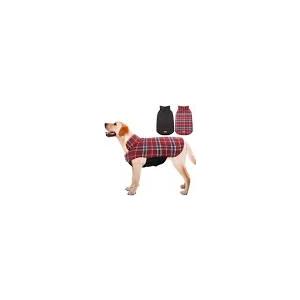 Kuoser Waterproof Dog Coat, Reversible Dog Jacket for Medium Dogs, Adjustable Durable Doggie Winter Coat Warm Puppy Cold Weather Apparel from Small to Large Breed, Bright Red M