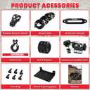 OPENROAD 6000 lbs UTV Winch, Waterproof IP67 Electric Trailer 6k Winch with 1/4"50ft Synthetic Rope,Wireless Remote and Winch Stopper (6000lb with Mounting Plate)