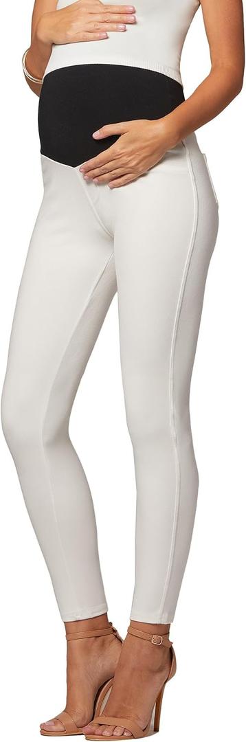 Conceited Jeggings for Women with Pockets - High Waist - Tummy Control Shaping - Regular and Plus Size (12-18, Off-white)