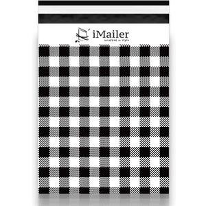 200 Count - 6x9 inch, Poly Mailer Black Gingham Plaid Envelope, Mailing Shipping Bags with Self Seal Strip