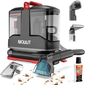 Portable Carpet & Upholstery Cleaner Machine - 15Kpa Deep Cleaning for Area Rugs, Pets, Couch & Car, Cleaning Machine with Dual Size BrushHead & Self-Cleaning System, Spot Cleaner for Stairs/Furniture