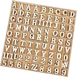 1 Inch 1048 Pieces Wood Letters for Crafts Unfinished Wooden Alphabet Letters with Sorting Tray for Scrapbooking