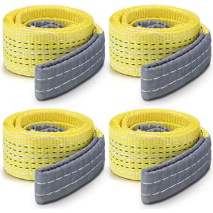 4 Pcs Lift Sling Straps Heavy Duty Web Slings Straps Polyester Nylon for Hoist Car Outdoor Using (2'' x 4', 8900lb)