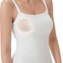 SUUKSESS Women Cotton Rib Padded Tank Tops Sleeveless Spaghetti Strap Square Neck Tops Summer Camisole Going Out Shirts (X-Large, Snow White)