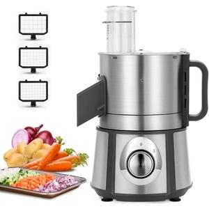 Anatole Electric Vegetable Dicer Stainless Steel Food Processor 16-Cup 300W Commercial Veggie Chopper Heavy Duty Fruits Cutter with 1/ 4" 3/ 8" 1/ 2" Blades Auto Discharge for Carrot Potato Onion