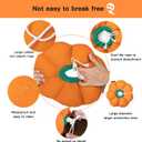 Cat Cone Collar,Cute Waterproof Recovery Collar,Anti-Bite Lick Wound Healing Safety Elizabethan e Collar for Cats,Orange Pumpkin Cat Halloween Costume