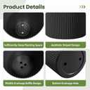 24" Tall Planters for Outdoor Plants Set of 2 - Round Black, 23.6"H x 13"W x 13"W