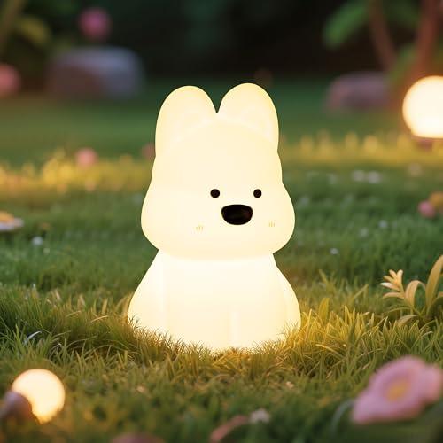 loatme Night Light for Kids, Rechargeable Dimmable Silicone LED Nightlight with 7 Colors, Baby Nursery Night Lamp, Touch Squishy Lamp, Cute Gifts for Girls, Boys, Toddler Room Decor, Dog