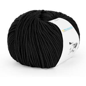 Katech Cotton Yarn for Crocheting-55% Cotton 45% Acrylic-4 Medium (Worsted)-Super Soft Milk Cotton Yarn-Great Crochet and Knitting Starter Kit for Colorful CraftBlack (1pack)