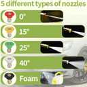 Upgrade Leak-Free jet nozzle high pressure hose nozzleSuitable for garden hoses high pressure power washer wand with 5 High Pressure hydro nozzles and Quick Connectors (black)