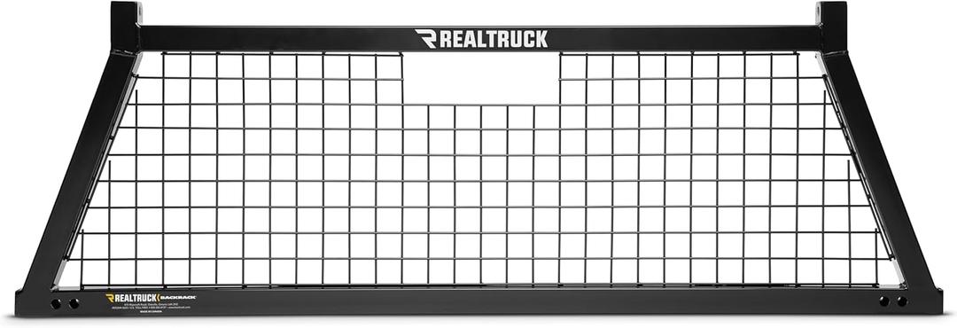 RealTruck BACKRACK Safety Rack Frame Only | Black, No Drill | 10800 | 2017-2020 Ford F-250/F-350/F-450/F-550; 2011-2025 Dodge RAM 1500; 2019-2022 RAM 1500 Classic; 2004-2025 Nissan Titan & Others
