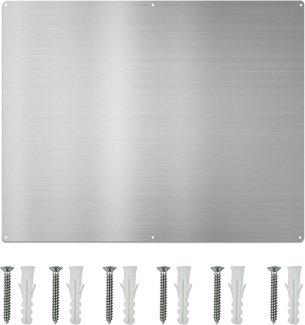24" By 30" Stainless Steel Stove Backsplash, Range Hoods Backsplash Wall Shield Metal Panel, Ultra Flat Splatter Guard for Stovetop, 6 Pre Drilled Holes for Easy Installation