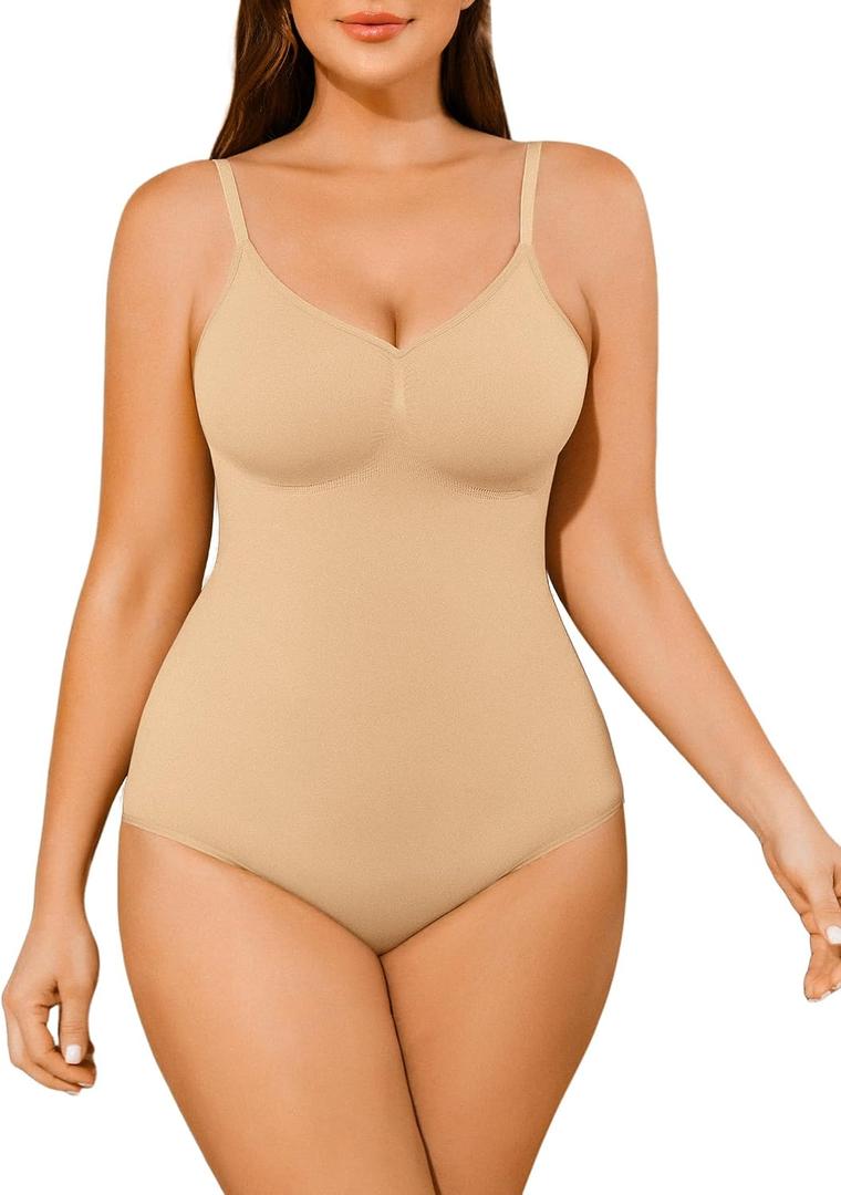 Shapewear Tummy Control BodySuit Seamless Body Shaper Butt Lift Full Body Suit, XS-S