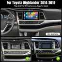 Leadfan Android 12 Car Radio for Toyota Highlander 2014-2019 Stereo with Apple CarPlay Android Auto, 10.1 Inch IPS Touch Screen Audio Receiver with Bluetooth WiFi GPS Navigation Rear Camera SWC