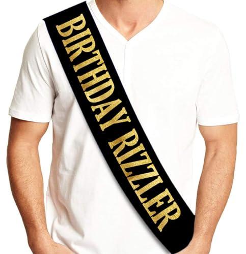 Sterling James Co. Birthday Rizzler Sash - Funny Birthday Sash for Him or Her - Party Decorations, Supplies and Gifts