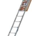 LITE 10-Foot Aluminium Attic Ladder 54" W x 25.5" H (Rough Opening), 375-Pound Load Capacity, Type IAA, AP2540MG