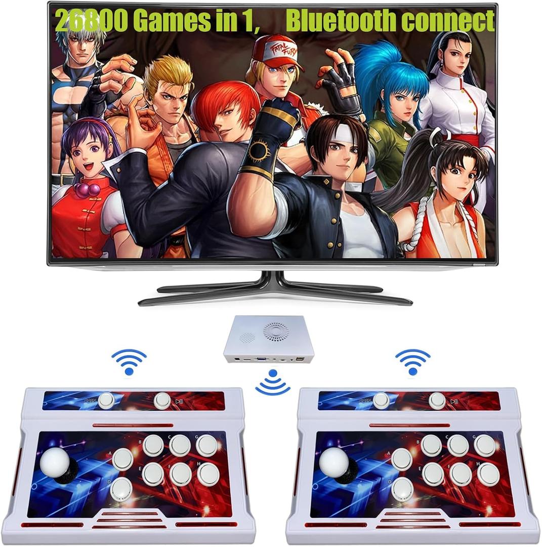 Pandora Box Console 29800 Arcade Games in 1,Retro Game Machine for TV PC Projector, Supports Up to 4 Players, Full HD Output, Search, Save, Hide, Favorites List (29800 Games Bluetooth)