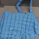 izuzta Quilted Puffer Tote Bag for Women Large Crossbody Bag Lightweight Nylon Puffy Quilted Carryall Hobo Puff Shoulder Bag