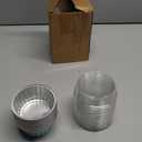 Mini Aluminum Foil Cupcake Baking Cups with Lids (40pcs, 5oz) Round Cupcake Foil Liners Tart Pie Tin Pan Holder - Disposable Mini Cake Containers Flan Molds for Pudding, Souffle, Party, Wedding (Blue)