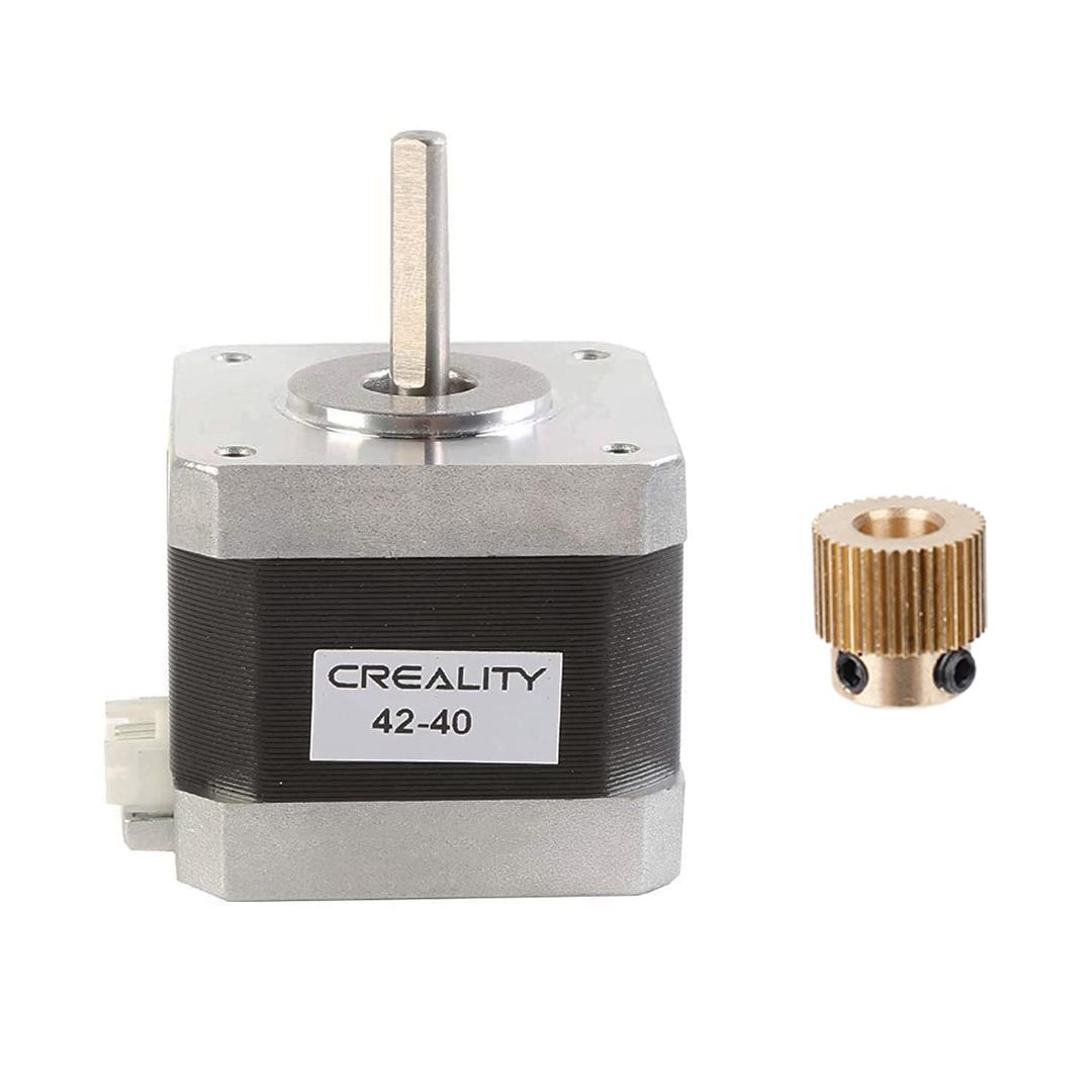 Creality Official 42-40 Stepper Motor with Extruder Gear, 2 Phase 1A 1.8 Degree 0.4 N.M for 3D Printer Extruder, Compatible with E-axis of Ender 3/Ender 3 V2/Ender 3 pro/Ender 5/CR-10 3D Printer